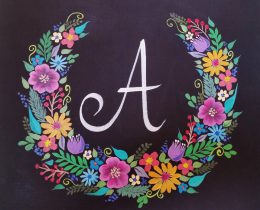 Monogram Wreath Painting